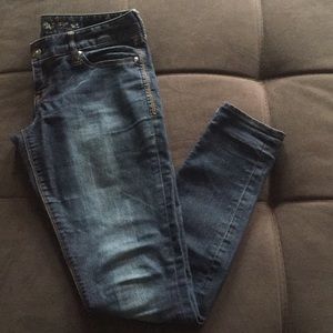 Denim low rise jean leggings